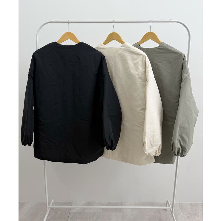 1枚で即こなれ感。サイドジップノーカラー中綿ジャケット | futier land | 詳細画像45 