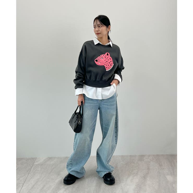 主役級レオパードで着映える。レオパード相良ショート丈スウェットトップス | futier land | 詳細画像15 