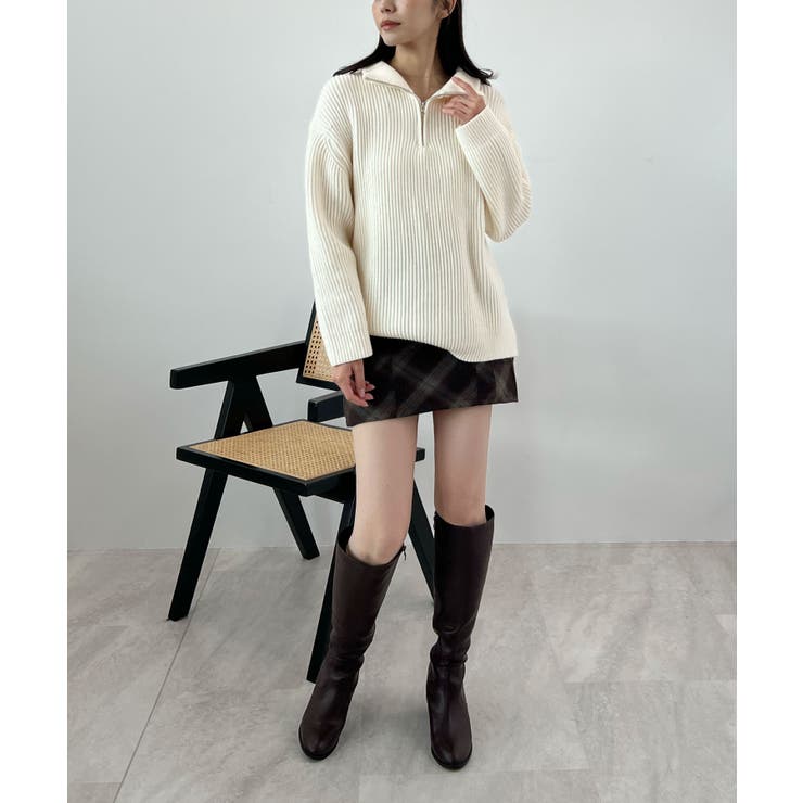 ジップで魅せるこなれニット。ハーフジップニットプルオーバー | futier land | 詳細画像22 