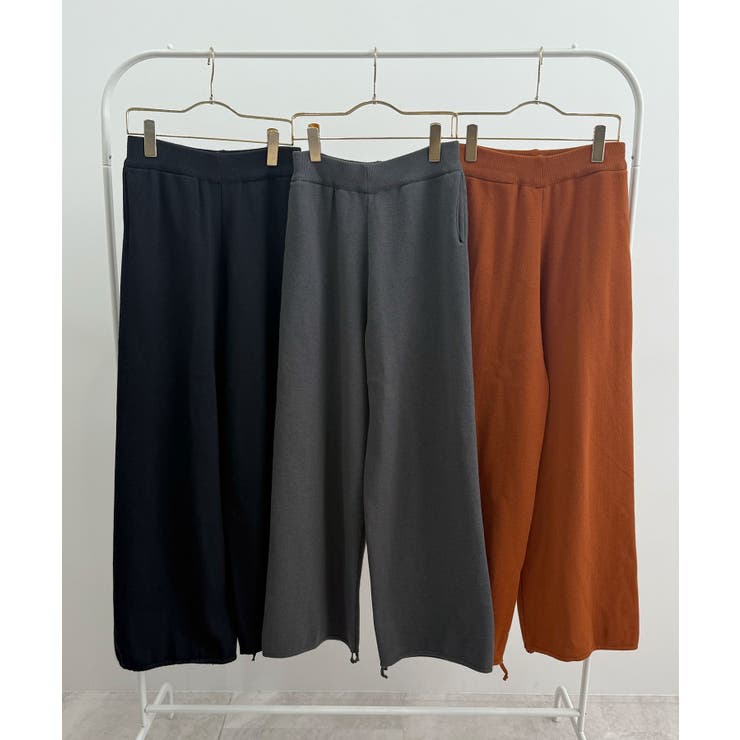 暖かい裾調整可能な2WAY。リラックスドロストニットパンツ | futier land | 詳細画像34 