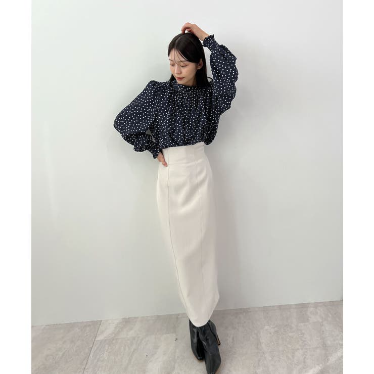 裏起毛あたたかい。ハイネックバルーンスリーブブラウス | futier land | 詳細画像24 