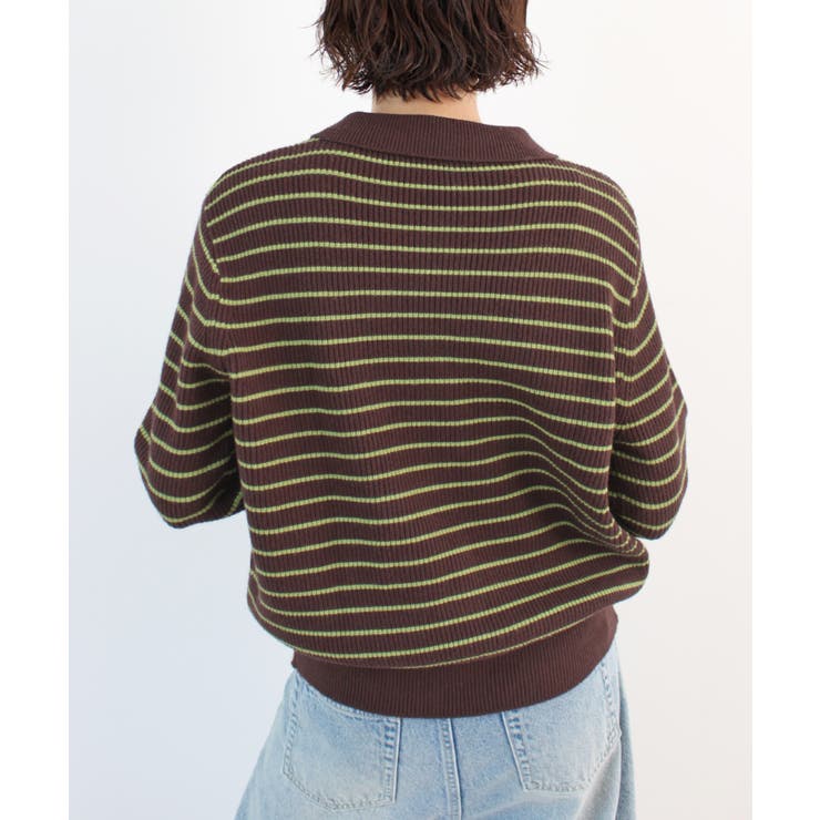 《ABYS》トレンド感ある配色。襟付きボーダーニット | futier land | 詳細画像12 