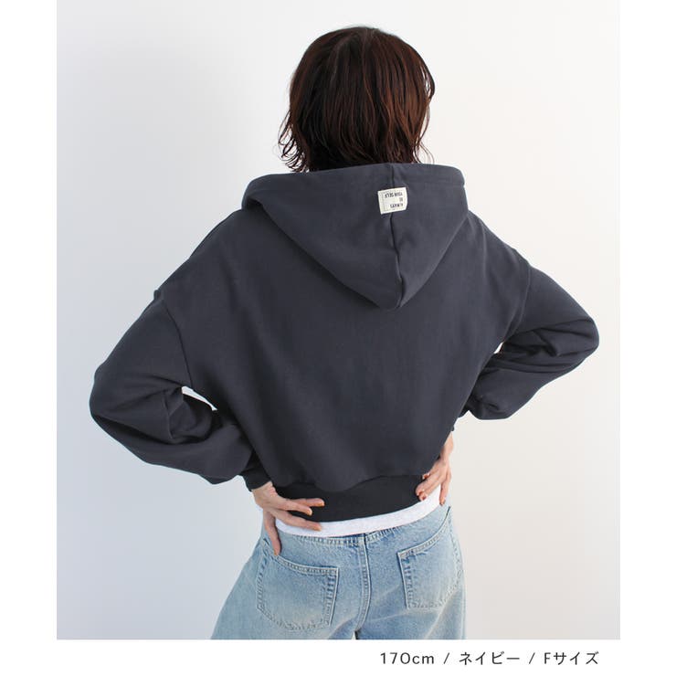 《ABYS》クロップド丈が相性抜群◎ダブルジップショート丈パーカー  | futier land | 詳細画像7 