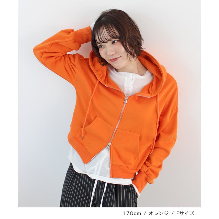 《ABYS》クロップド丈が相性抜群◎ダブルジップショート丈パーカー  | futier land | 詳細画像8 