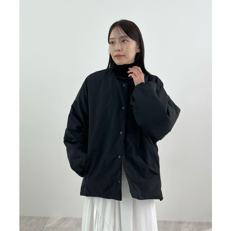 1枚で即こなれ感。サイドジップノーカラー中綿ジャケット | futier land | 詳細画像17 