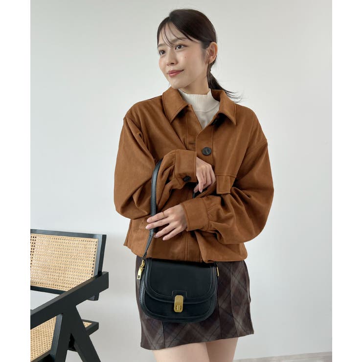 ゆるっとシルエットが今っぽい。スエードショートステンカラージャケット | futier land | 詳細画像11 