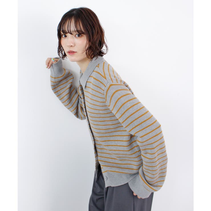 《ABYS》トレンド感ある配色。襟付きボーダーニット | futier land | 詳細画像29 