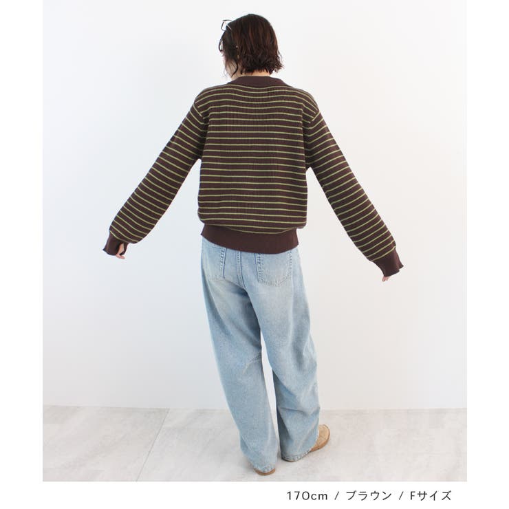 《ABYS》トレンド感ある配色。襟付きボーダーニット | futier land | 詳細画像6 