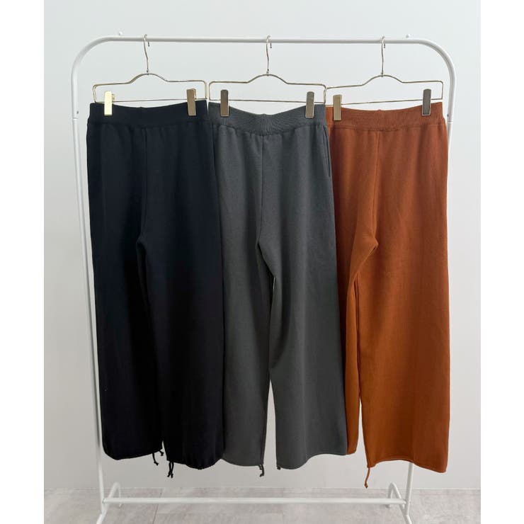暖かい裾調整可能な2WAY。リラックスドロストニットパンツ | futier land | 詳細画像33 