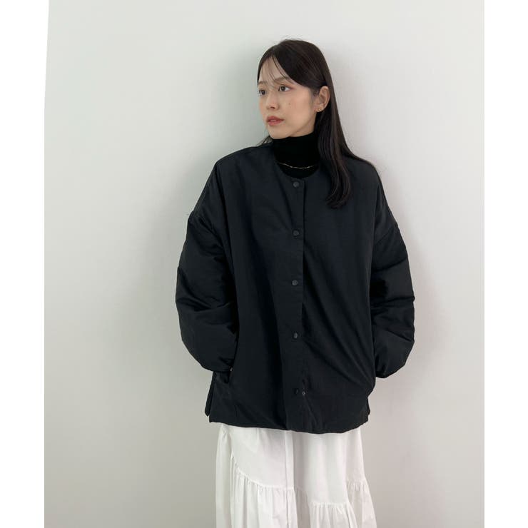 1枚で即こなれ感。サイドジップノーカラー中綿ジャケット | futier land | 詳細画像12 