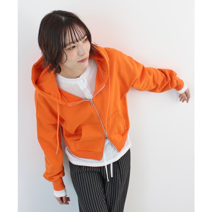 《ABYS》クロップド丈が相性抜群◎ダブルジップショート丈パーカー  | futier land | 詳細画像35 