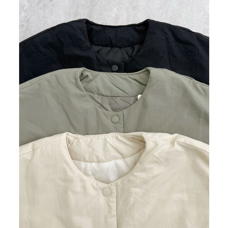 1枚で即こなれ感。サイドジップノーカラー中綿ジャケット | futier land | 詳細画像42 