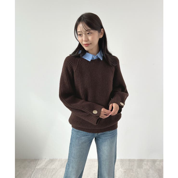 上品溢れるアクセント。袖ボタンKNIT | futier land | 詳細画像26 