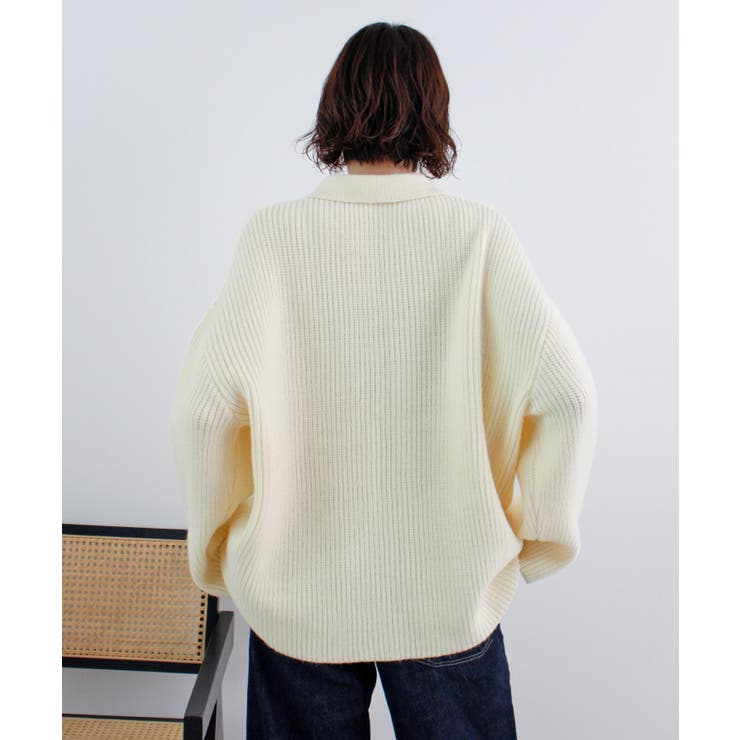 《ABYS》アルパカタッチ襟付きキーネックプルオーバー | futier land | 詳細画像32 