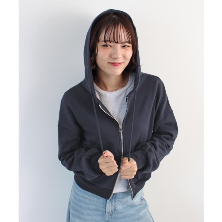 《ABYS》クロップド丈が相性抜群◎ダブルジップショート丈パーカー  | futier land | 詳細画像25 