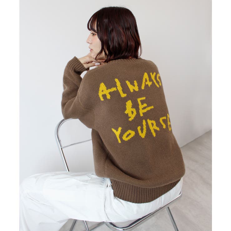 ブラウン | 《ABYS》後ろ姿も可愛く決まる。バックロゴニットトップス | futier land