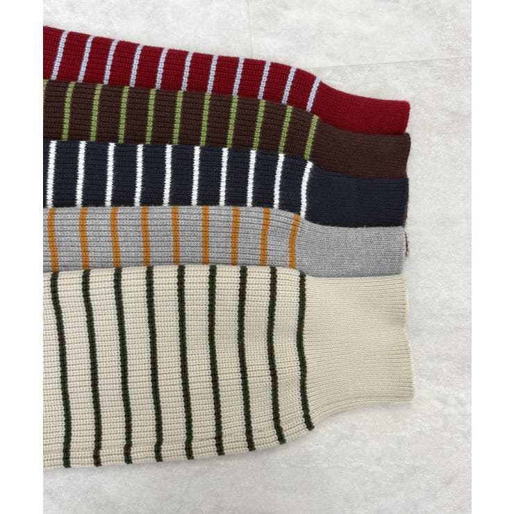 《ABYS》トレンド感ある配色。襟付きボーダーニット | futier land | 詳細画像38 