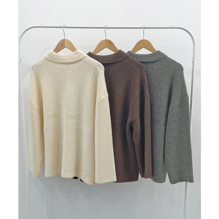 《ABYS》アルパカタッチ襟付きキーネックプルオーバー | futier land | 詳細画像44 