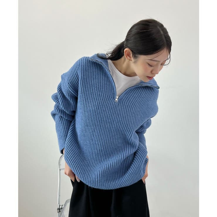 ジップで魅せるこなれニット。ハーフジップニットプルオーバー | futier land | 詳細画像16 