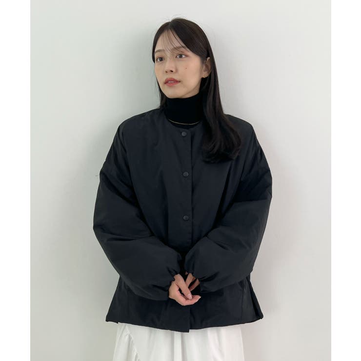 1枚で即こなれ感。サイドジップノーカラー中綿ジャケット | futier land | 詳細画像16 