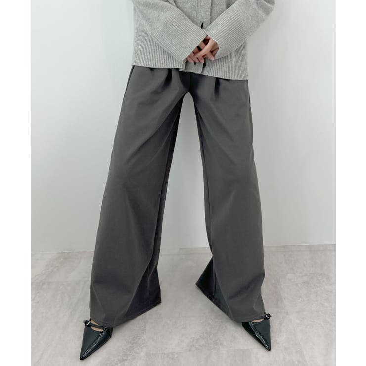 チャコール | ラフだけど上品。タックスウェットパンツ | futier land