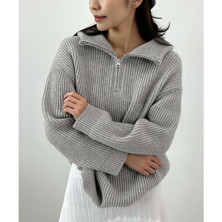 ジップで魅せるこなれニット。ハーフジップニットプルオーバー | futier land | 詳細画像25 