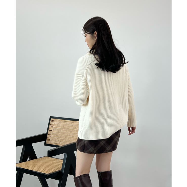 ジップで魅せるこなれニット。ハーフジップニットプルオーバー | futier land | 詳細画像24 