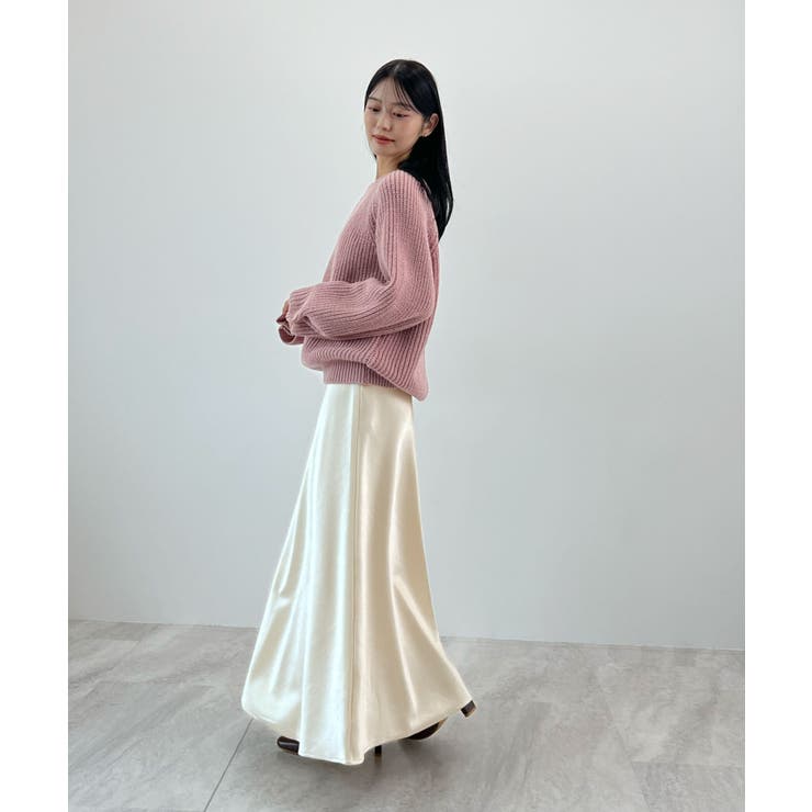 上品なツヤで洗練スタイルに。厚地サテンスカート | futier land | 詳細画像22 