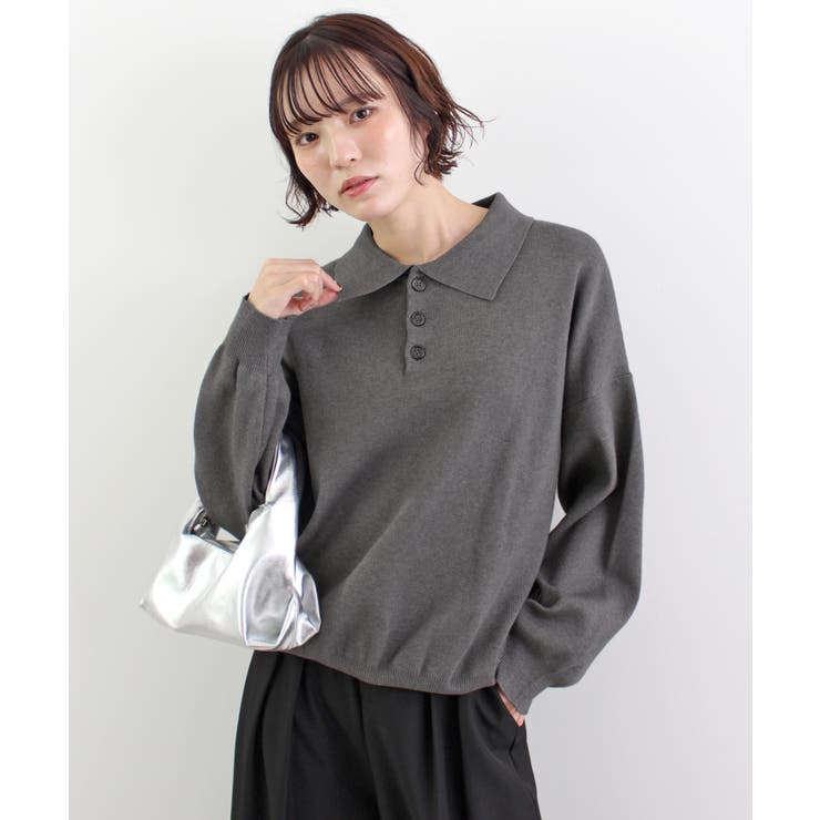 《ABYS》大人カジュアルが叶う。襟付きポロカラーニットトップス | futier land | 詳細画像22 