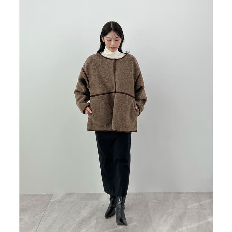 こなれ配色で差がつく。配色パイピングボアブルゾン | futier land | 詳細画像23 