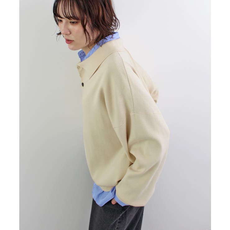 《ABYS》大人カジュアルが叶う。襟付きポロカラーニットトップス | futier land | 詳細画像15 
