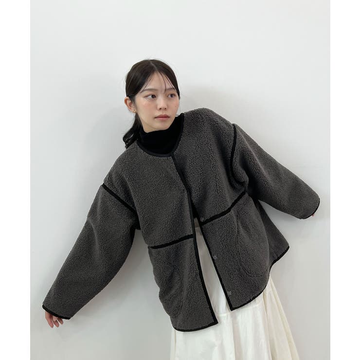 こなれ配色で差がつく。配色パイピングボアブルゾン | futier land | 詳細画像25 