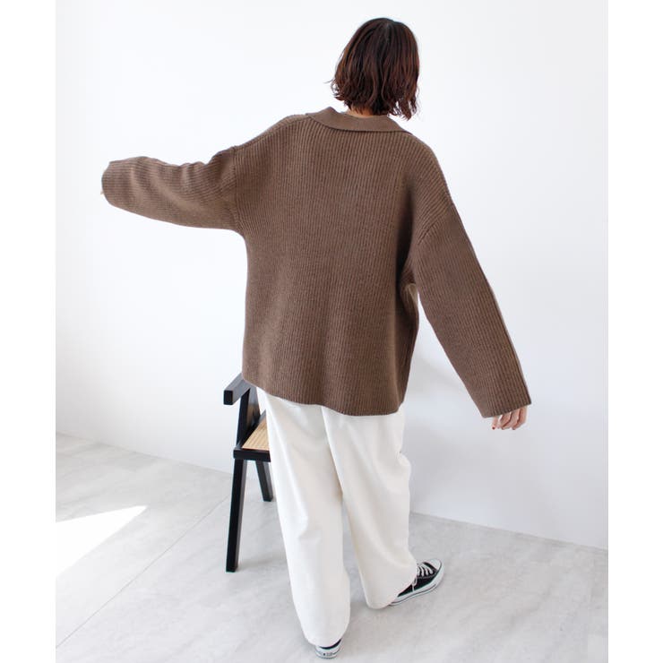 《ABYS》アルパカタッチ襟付きキーネックプルオーバー | futier land | 詳細画像16 