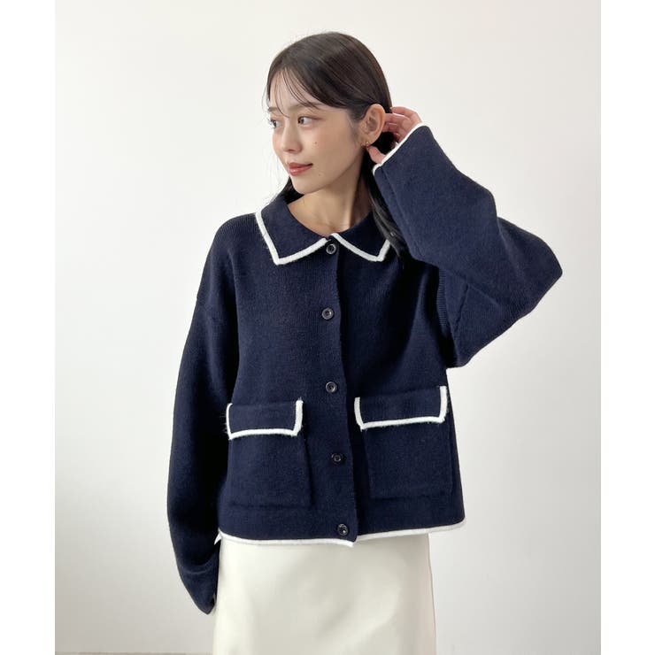 大人上品な配色。襟付きニットアウター | futier land | 詳細画像22 