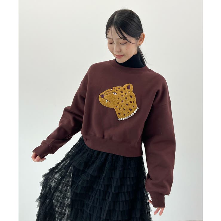 主役級レオパードで着映える。レオパード相良ショート丈スウェットトップス | futier land | 詳細画像20 