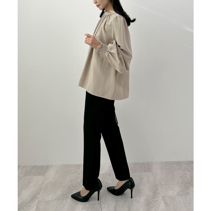 裏起毛あたたかい。ハイネックバルーンスリーブブラウス | futier land | 詳細画像13 