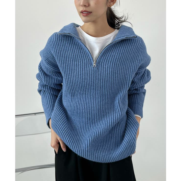 ジップで魅せるこなれニット。ハーフジップニットプルオーバー | futier land | 詳細画像17 