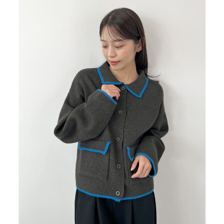 大人上品な配色。襟付きニットアウター | futier land | 詳細画像14 