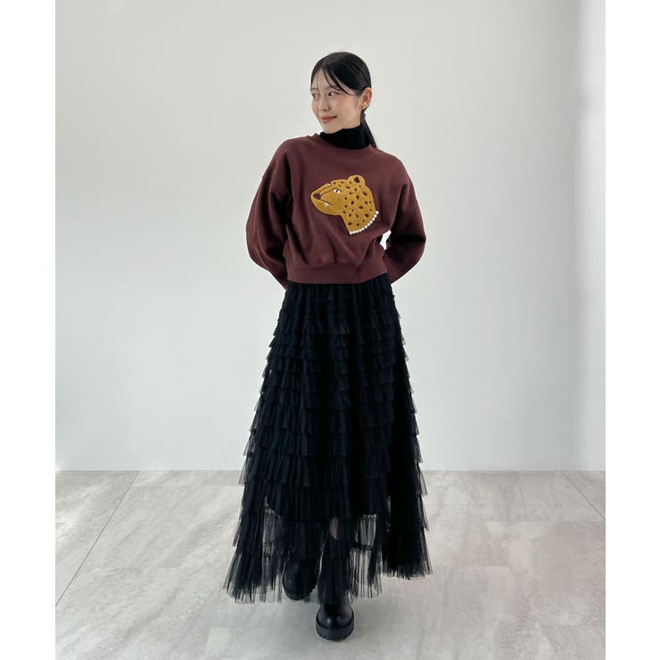 主役級レオパードで着映える。レオパード相良ショート丈スウェットトップス | futier land | 詳細画像24 