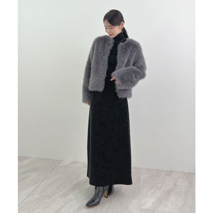 上品な質感が魅力。フェイクスエードナロースカート | futier land | 詳細画像9 