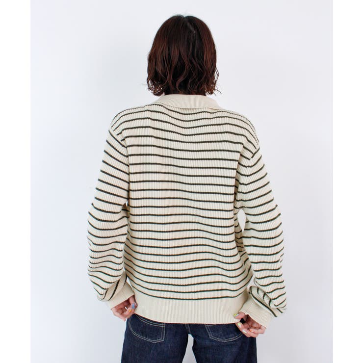 《ABYS》トレンド感ある配色。襟付きボーダーニット | futier land | 詳細画像34 