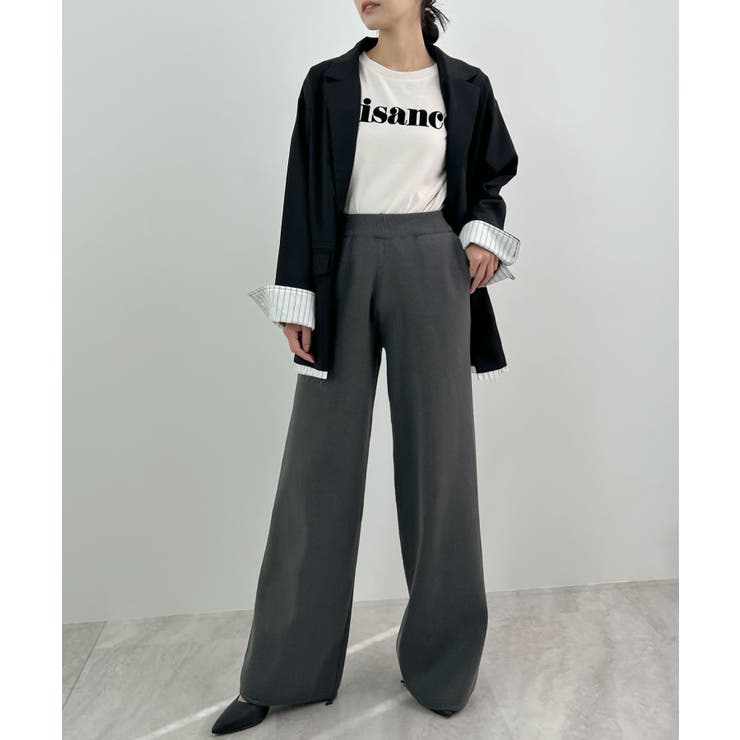 暖かい裾調整可能な2WAY。リラックスドロストニットパンツ | futier land | 詳細画像24 