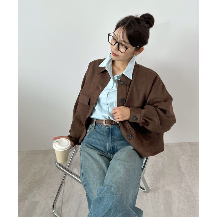 ゆるっとシルエットが今っぽい。スエードショートステンカラージャケット | futier land | 詳細画像15 