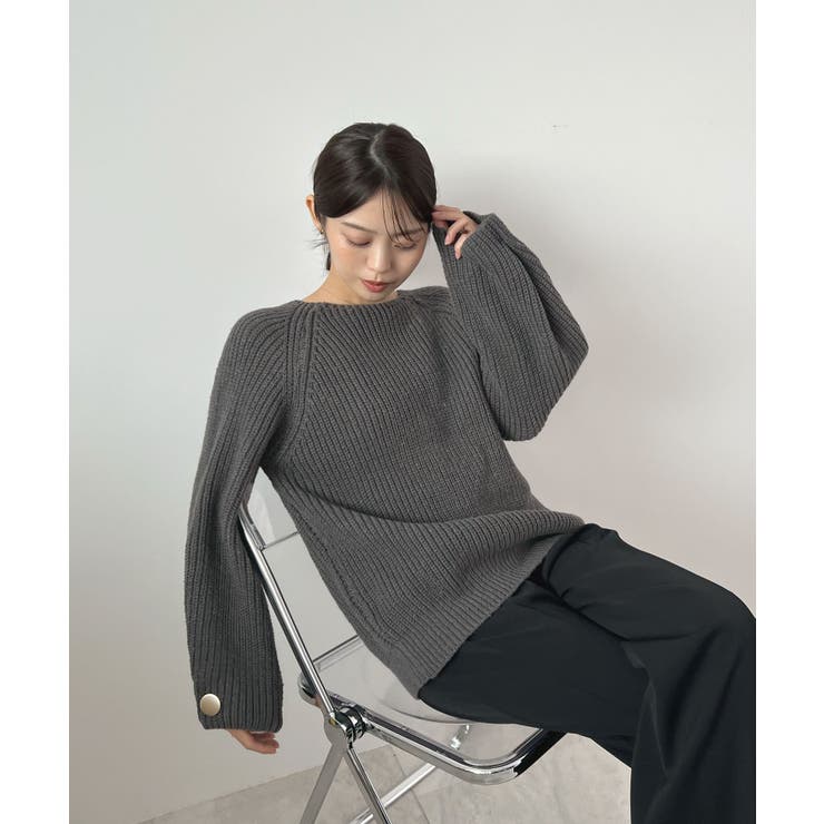 上品溢れるアクセント。袖ボタンKNIT | futier land | 詳細画像19 