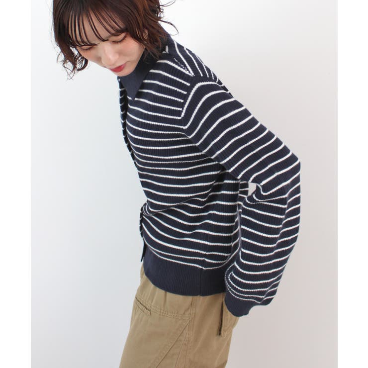 《ABYS》トレンド感ある配色。襟付きボーダーニット | futier land | 詳細画像23 