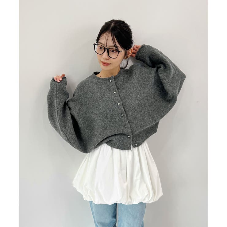 ふんわり袖でこなれ感アップ。バルーンスリーブモヘアニットカーディガン | futier land | 詳細画像11 