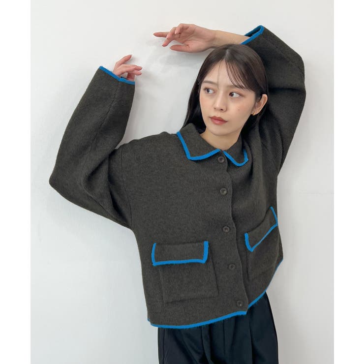 大人上品な配色。襟付きニットアウター | futier land | 詳細画像15 