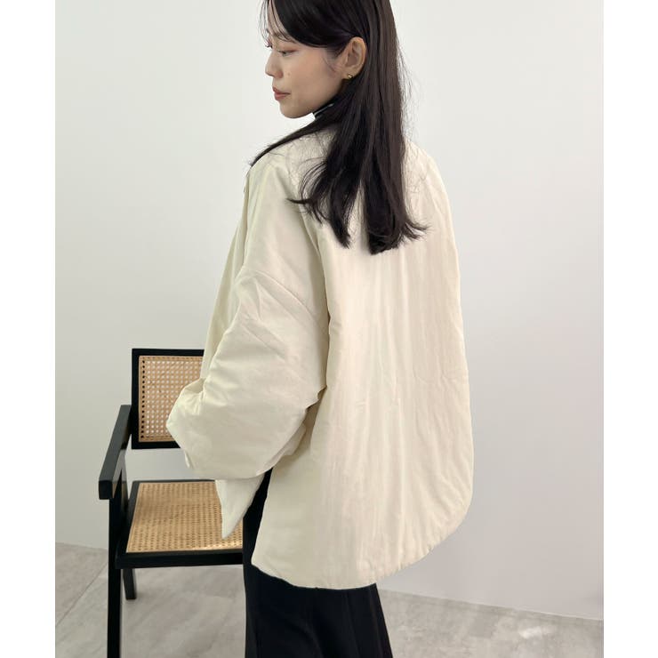 1枚で即こなれ感。サイドジップノーカラー中綿ジャケット | futier land | 詳細画像24 