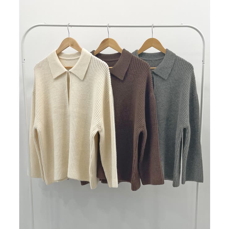 《ABYS》アルパカタッチ襟付きキーネックプルオーバー | futier land | 詳細画像43 