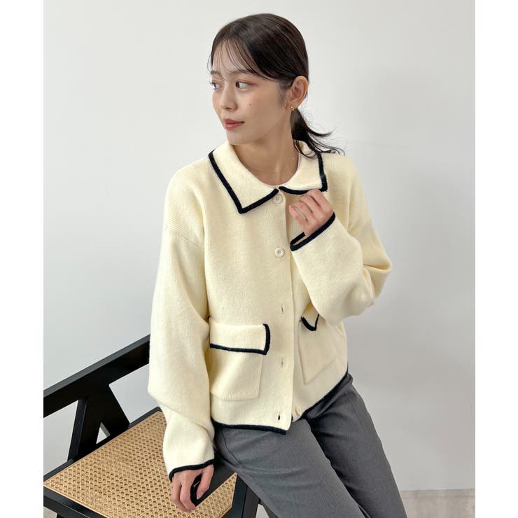 大人上品な配色。襟付きニットアウター | futier land | 詳細画像20 